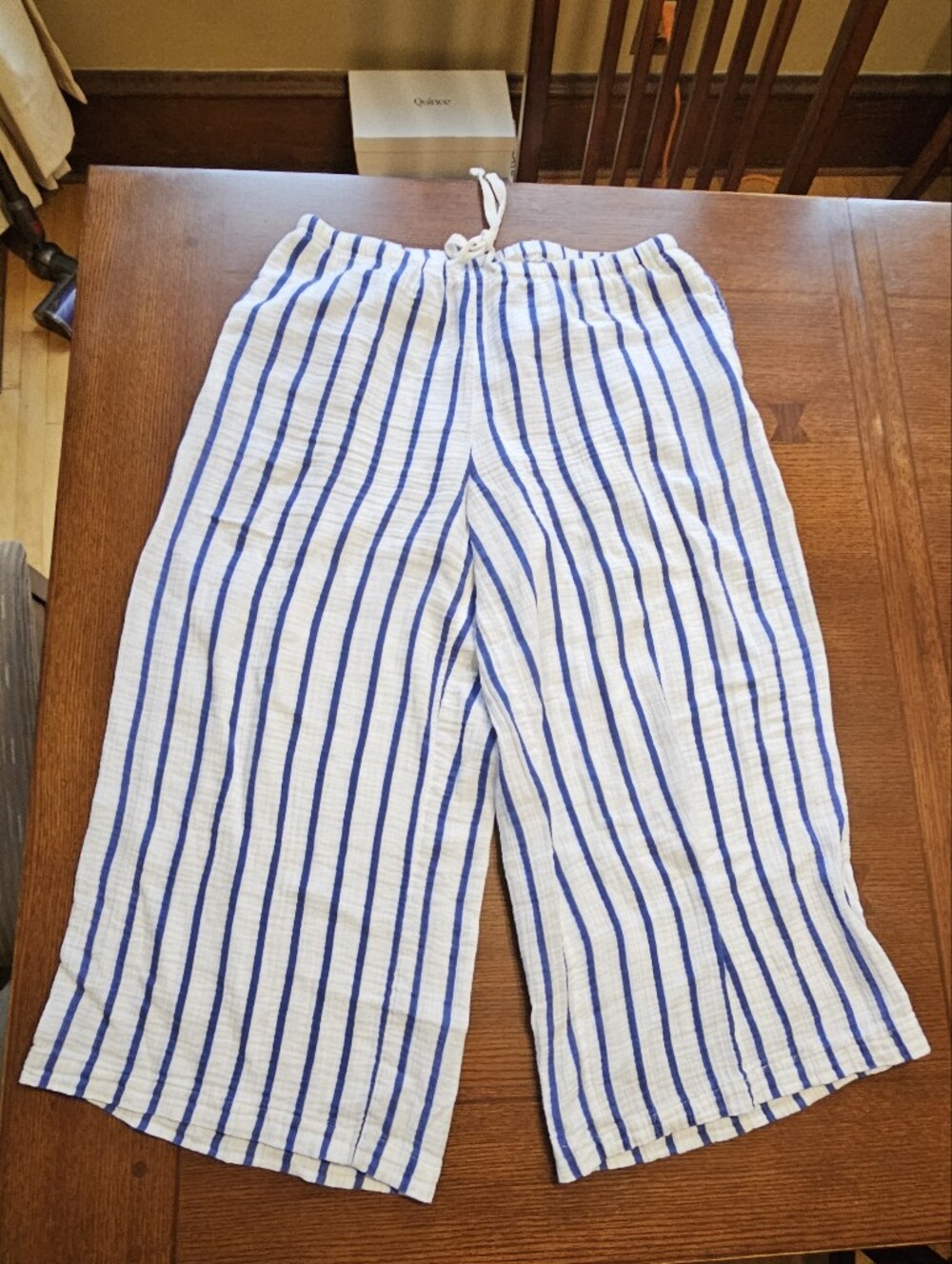 Sea Level Swim Australia Striped Crop Wide Leg Pants Large